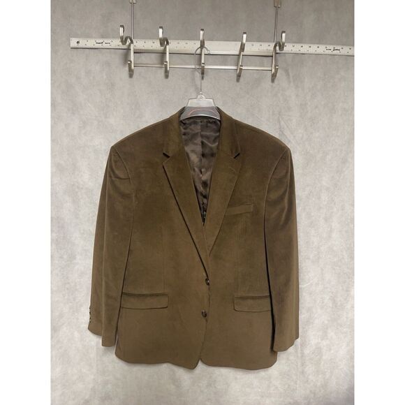 Chaps Blazer Men 48R Brown Velvet Heavy Winter Textured Coat Ralph Lauren Luxury - Picture 1 of 11